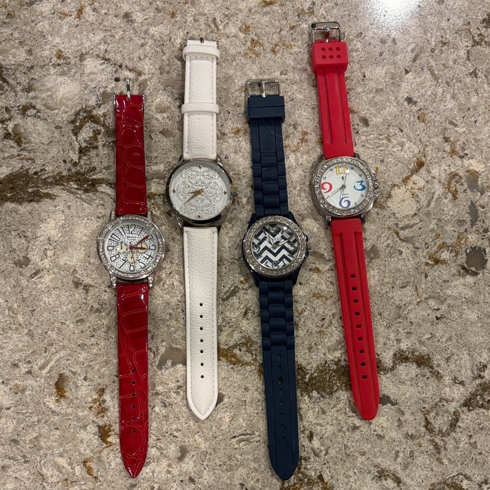 Red and White Women's Watch Set